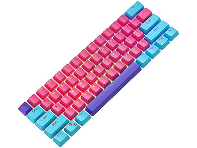 Ussixchare Keycaps 60 Percent 104 Backlit PBT Key Cap Set for 60% Gaming Keyboard Gateron Kailh MX Switches(Ahri)