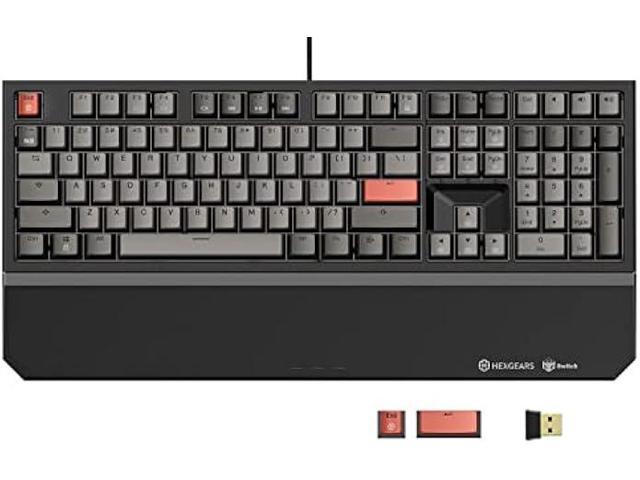 HEXGEARS X5 Wireless Mechanical Keyboard with Kailh Box Blue Switch, Dark Knight Computer Keyboard for Gaming, Typing, Ergonomic 108-key Typewriter.