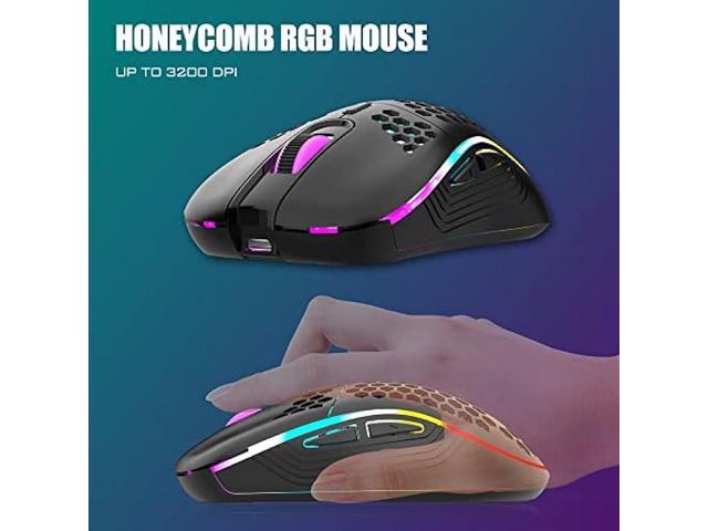 RedThunder K84 Wireless Keyboard and Mouse Combo, Rainbow LED Backlit Rechargeable Battery, 75% Layout 84 Keys TKL Ultra Compact Gaming Keyboard &...
