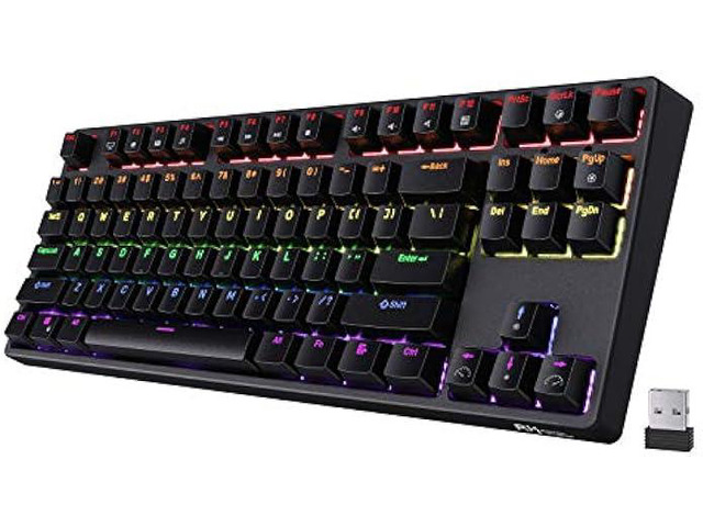 RK ROYAL KLUDGE RK87 Sink87G RGB Wireless TKL Mechanical Gaming Keyboard, 87 Keys No Numpad Tenkeyless Compact 2.4G Wireless Keyboard with Tactile...