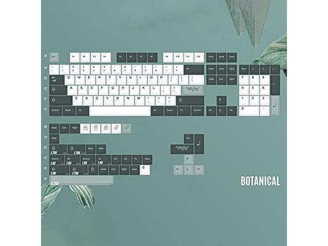 141 Keys Botanical Keycaps Cherry Profile Dye Sub PBT Keycaps Set Fit for 61/64/68/84/87/96/104/108 Cherry Mx Switches Mechanical Gaming Keyboard