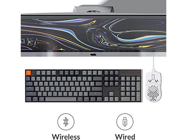 Keychron K10 Wireless Mechanical Gaming Keyboard, Hot-Swappable 104 Keys Full Size Gateron G Pro Brown Switch, White LED Backlight USB-C Wired...