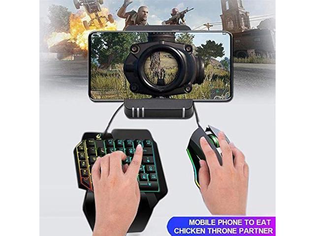 FELICON One Handed Gaming Keyboard and Mouse Combo, Rainbow Backlit 39 Keys Portable Small Mechanical Feel Keyboard with Wrist Rest Support, RGB...