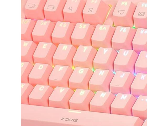 i-rocks K71M RGB Mechanical Gaming Keyboard with Media Control Knob, Gateron Switches (Brown), 104 Keys w/Full NKRO, PBT Keycaps, Multimedia...