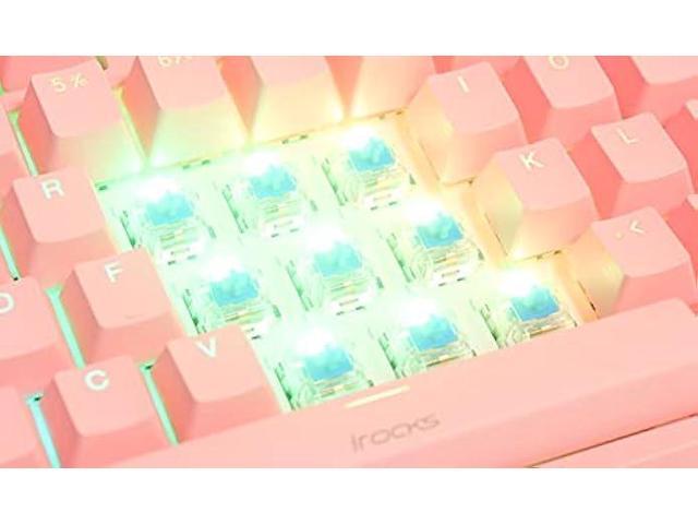 i-rocks K71M RGB Mechanical Gaming Keyboard with Media Control Knob, Gateron Switches (Brown), 104 Keys w/Full NKRO, PBT Keycaps, Multimedia...