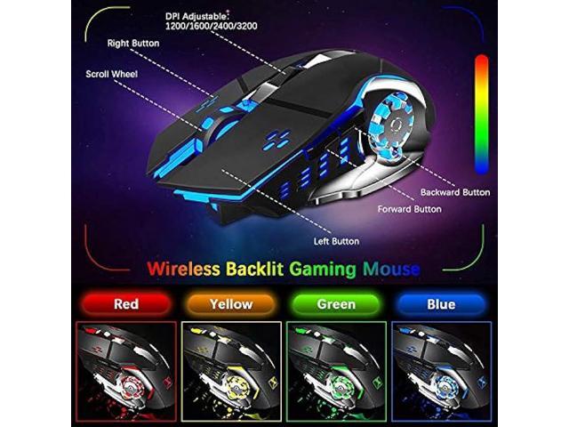 Wireless Gaming Keyboard Mouse Bluetooth Headset Kit with 16 RGB Backlit Rechargeable Battery Metal Mechanical Ergonomic Waterproof Dustproof...