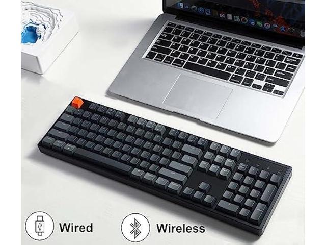 Keychron K10 Full Size Wireless Gaming Mechanical Keyboard, 104 Keys RGB LED Backlight N-Key Rollover with Gateron G Pro Red Switch,...