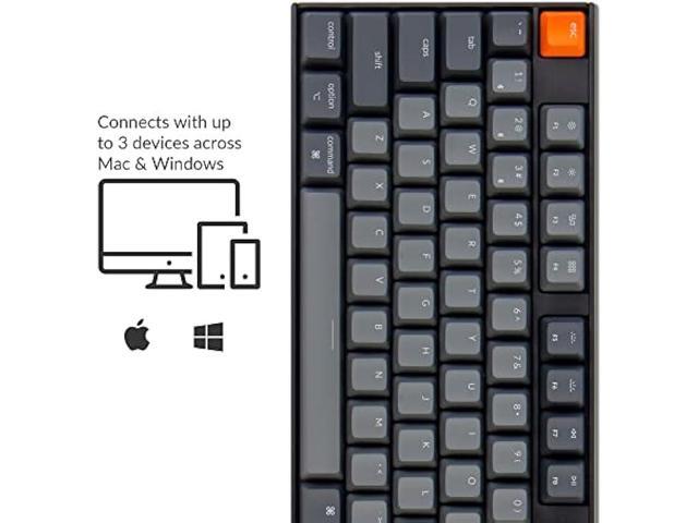 Keychron K10 Full Size Layout RGB Backlit Hot-Swappable Mechanical Gaming Keyboard for Mac Windows, Multitasking 104-Key Bluetooth Wireless/USB...