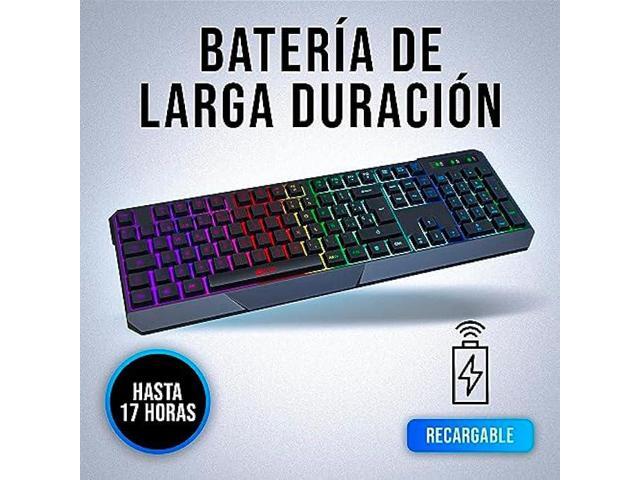 KLIM Chroma Wireless - Teclado inalámbrico Gaming - Nuevo 2023 - Teclado Gaming Ligero, Duradero, resiste al Agua, ergonómico, silencioso - Teclado...