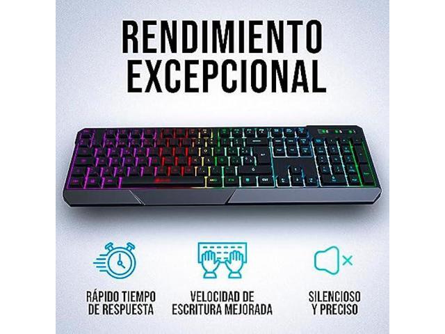 KLIM Chroma Wireless - Teclado inalámbrico Gaming - Nuevo 2023 - Teclado Gaming Ligero, Duradero, resiste al Agua, ergonómico, silencioso - Teclado...