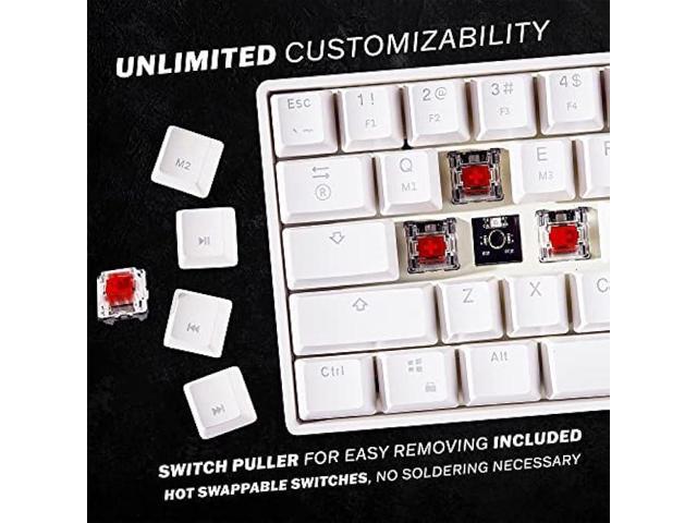 HK GAMING GK61s Mechanical Gaming Keyboard - 61 Keys Multi Color RGB Illuminated LED Backlit Wired Programmable for PC/Mac Gamer (Gateron...