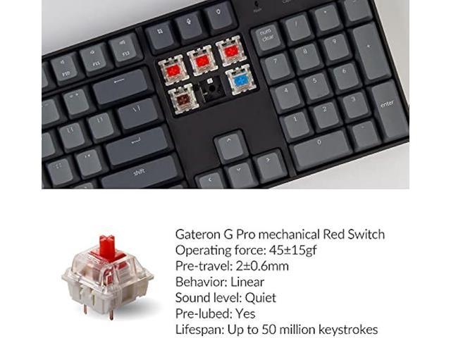 Keychron K10 Full Size Layout RGB Backlit Hot-Swappable Mechanical Gaming Keyboard for Mac Windows, Multitasking 104-Key Bluetooth Wireless/USB...