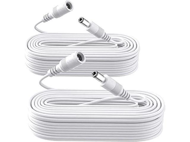 2 Pack 33ft/10M Power Extension Cable, 2PCS DC 12V Power Adapter Extension Cord 2.1mm x 5.5mm, Compatible with 12V DC Adapter Power Supply or Wall.