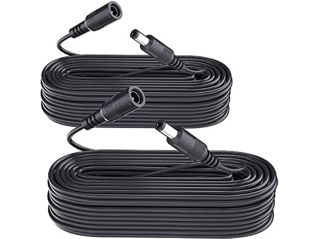 2 Pack Power Extension Cable, DC 12V Power Adapter Extension Cord, 10M 33ft 2.1mm x 5.5mm, Compatible with 12V DC Adapter Power Supply or Wall...