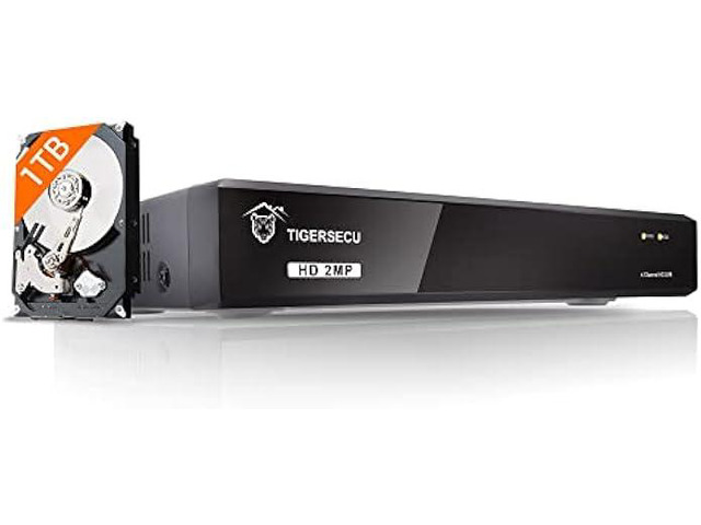TIGERSECU Super HD 1080P 4-Channel Hybrid 4-in-1 DVR Security Recorder with 1TB Hard Drive, for 2MP TVI/AHD/CVI/Analog Cameras (Cameras Not Included)