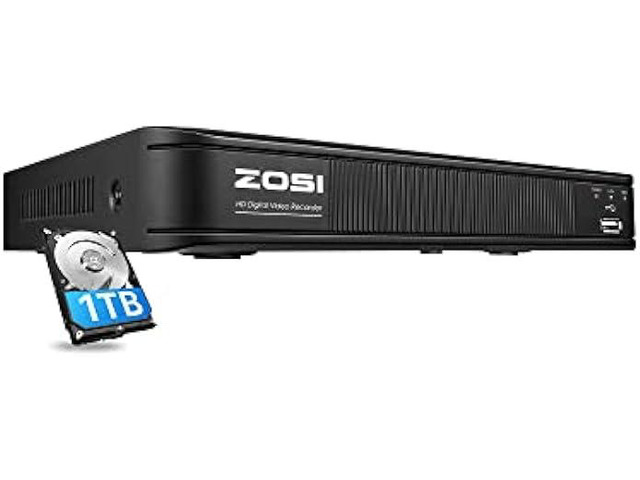 ZOSI H.265+ 5MP Lite 8 Channel CCTV DVR Recorder with Hard Drive 1TB, Remote Access, Motion Alert Push, Hybrid Capability...