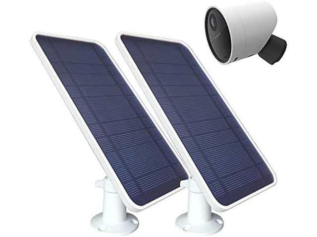 DIANMU Solar Panel Compatible with SimpliSafe Outdoor Security Camera,with 13FT Weatherproof Cable and Aluminum Alloy Adjustable Mount (2 Pack)