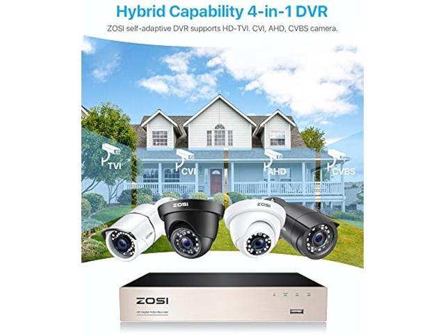 ZOSI 8Channel Surveillance Video Recorders 1080N/720P 4-in-1 HD-TVI Standalone CCTV Security DVR System For 720P,1080P Security Cameras,Motion...