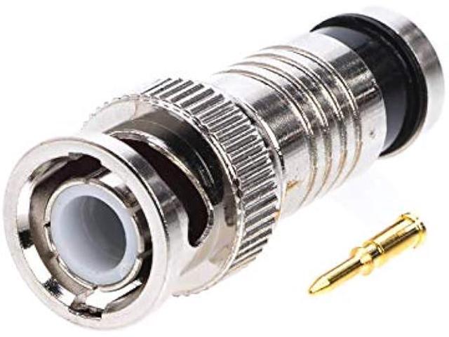 BNC Rg59 Male Compression Coax Connector for CCTV Security Camera DVR (50)