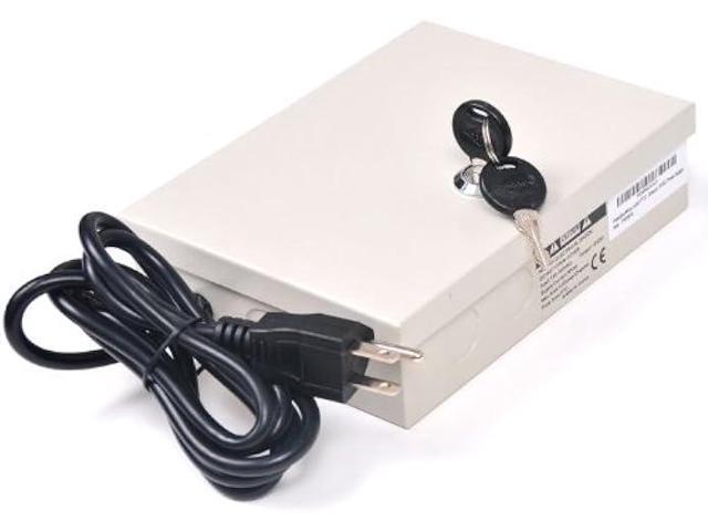 VideoSecu Key Lock 9 Output 12 V DC CCTV Distributed Power Supply Box Auto Reset for Security Camera WK9