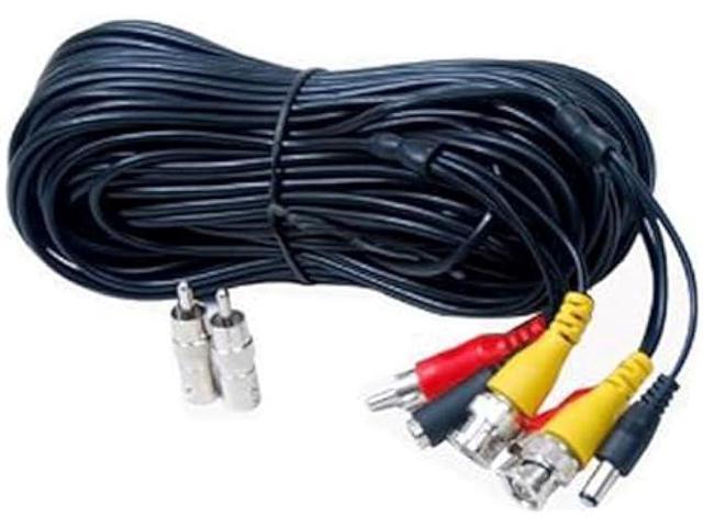 VideoSecu 50ft Audio Video Security Camera BNC Power Cable Pre-Made All-in-One Extension Wire Cord with BNC RCA Connectors for CCTV Surveillance...