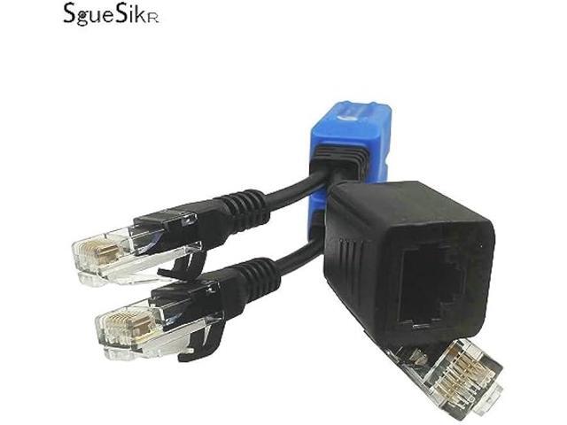 4 Pair PoE Ethernet Splitter, RJ45 Cable Sharing Kits, 2-in-1 Cat5 Combiner for 8 Security IP Cameras NVR Surveillance System
