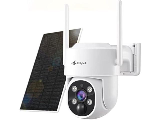 Kittyhok PT Solar Camera Security Outdoor 2K FHD Security Camera Wireless Ourdoor, Solar Battery Powered, Color Night Vision, Smart Detection,...