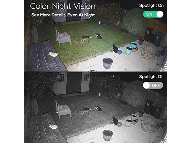 Kittyhok PT Solar Camera Security Outdoor 2K FHD Security Camera Wireless Ourdoor, Solar Battery Powered, Color Night Vision, Smart Detection,...