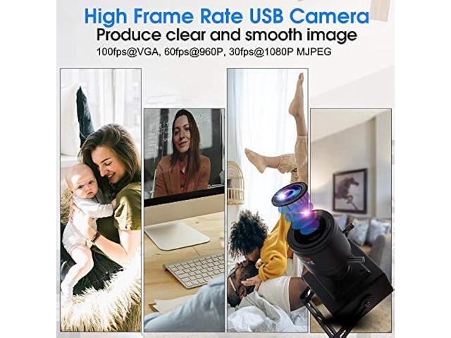SVPRO1080P USB Zoom Camera with 2.8-12mm Manual Lens,HD Mini Camera 100fps/60fps/30fps CMOS OV2710 Portable USB Camera with Metal Casing & Bracket,...