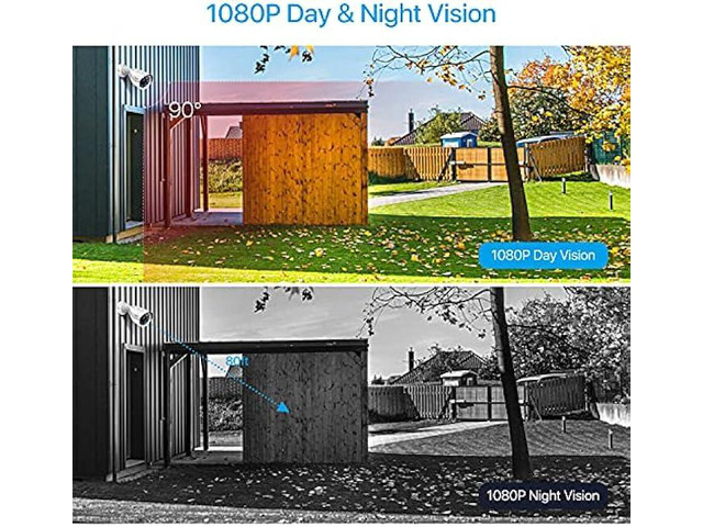 ZOSI 2MP 1080p HD Security Camera Outdoor Indoor 1920TVL (Hybrid 4-in-1 HD-CVI/TVI/AHD/960H Analog CVBS),24PCS LEDs,80ft Night Vision, 90°View...