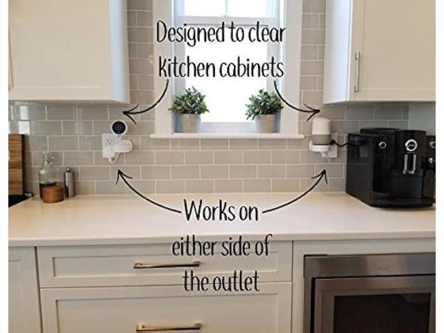 Mount Genie Smart Home Outlet Shelf: Hidden Cord Storage and Extra Custom Short Cords Great for Google Home, Nest, Security Cameras, Smart...