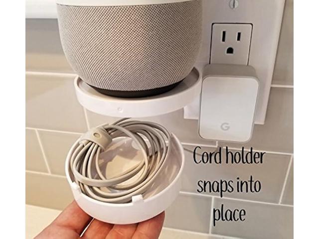 Mount Genie Smart Home Outlet Shelf: Hidden Cord Storage and Extra Custom Short Cords Great for Google Home, Nest, Security Cameras, Smart...