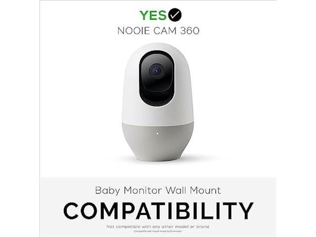 Adhesive Wall Mount for Nooie Cam 360 Baby Monitor Camera Shelf Holder, Easy to Install, No Tools Needed, No Mess, No Drilling, Strong Mount, White...