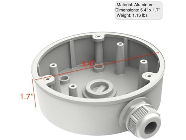 KENUCO DS-1280ZJ-DM21 CB140PT Junction Box for Cameras 5.4'' Conduit Base(1 Pack)