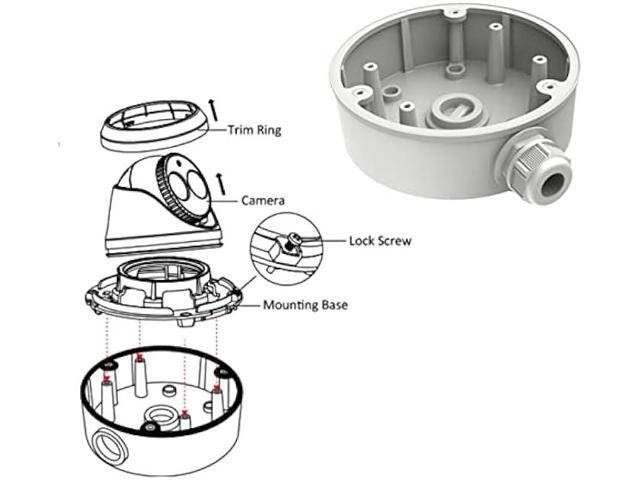 KENUCO DS-1280ZJ-DM21 CB140PT Junction Box for Cameras 5.4'' Conduit Base(1 Pack)