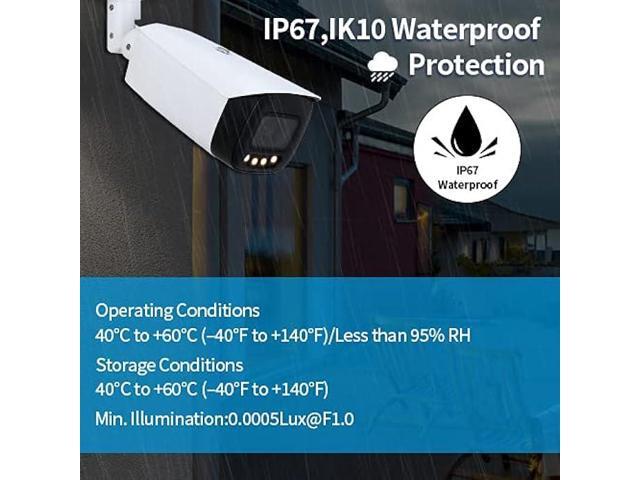 EmpireTech IPC-Color4K-X 4K 8MP Ultra Low Light Full-Color AI IP Camera Warm LED Bullet SMD 3.0 IP67 Weatherproof, Built-in Mic and Speaker,ePOE...