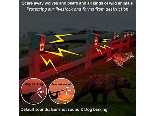 Solar Outdoor Motion Sensor Alarm - Dog Barking & Gunshot Sound 130db Motion Detector Alarm Light,with Remote Controller for Home,...