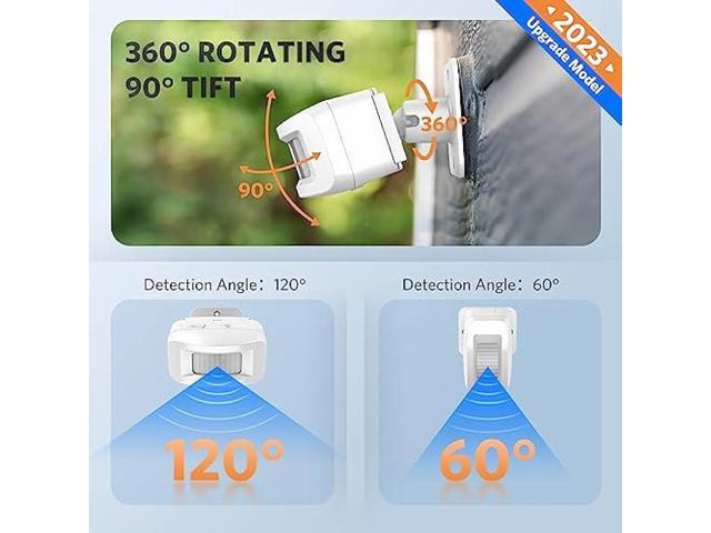 Driveway Alarms Wireless Outside Weatherproof - Motion Sensor Alarms System Motion Detector Plug-in Receiver Loud Chimes Security Alert Monitor...