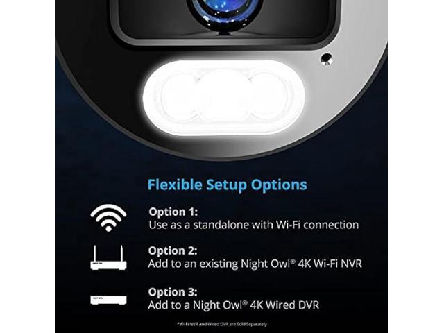 Night Owl Sp, Llc Night Owl Wi-Fi IP 4K HD Indoor/Outdoor Dual Spotlight Cameras with 2-Way Audio, Preset Voice Alerts and Built-in Camera Siren