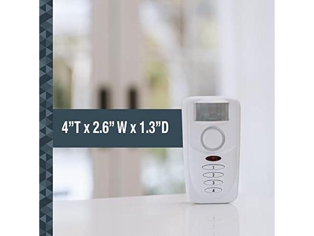 SABRE Wireless Motion Sensor Home Security Burglar Alarm with LOUD 120 dB Siren and 120 Degree Wide Angle Detection, DIY EASY Installation