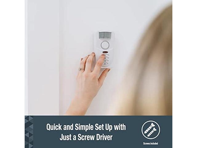 SABRE Wireless Motion Sensor Home Security Burglar Alarm with LOUD 120 dB Siren and 120 Degree Wide Angle Detection, DIY EASY Installation