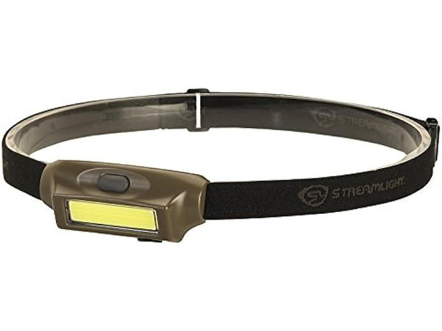 Streamlight 61706 Bandit 180-Lumen Rechargeable Headlamp with White and Red LEDs and USB Cord, Hat Clip & Elastic Headstrap, Coyote