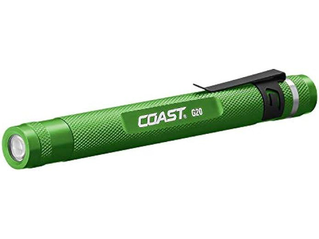 COAST G20 Inspection Beam LED Penlight with Adjustable Pocket Clip and Consistent Edge-To-Edge Brightness, Green, 54 lumens