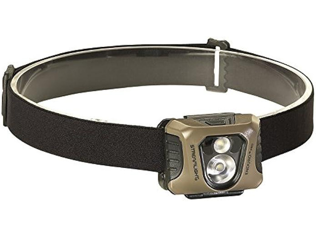 Streamlight 61425 Enduro Pro 200-Lumen Spot/Flood Headlamp with White and Green LEDs, Includes 3 AAA Batteries, Headstrap, Coyote