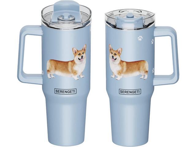 SERENGETI 40 Oz Ultimate Tumbler with Handle and Straw - Vacuum Insulated Tumbler with Straw and Lid - Stainless Steel Travel Mug for Pet Lovers -.