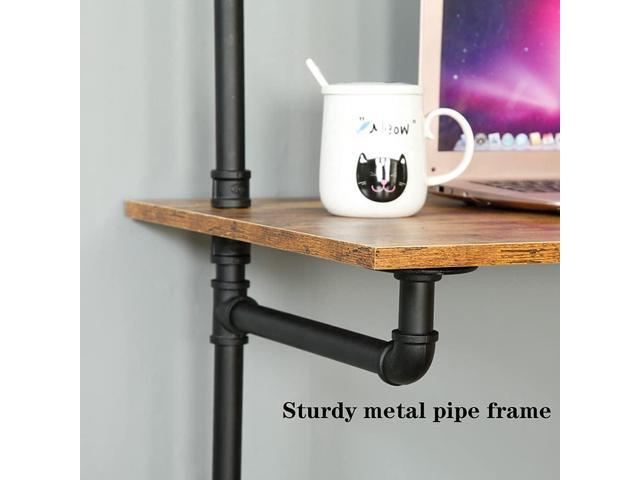 ZIOTHUM Wall Mount Desk, Ladder Desk, Shelf Desk, Industrial Desk, Wall Table, Computer Laptop Desk with Shelves, Industrial Bookcase Desk Wall...
