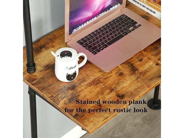 ZIOTHUM Wall Mount Desk, Ladder Desk, Shelf Desk, Industrial Desk, Wall Table, Computer Laptop Desk with Shelves, Industrial Bookcase Desk Wall...