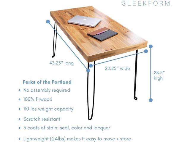 Sleekform Folding Desk Lightweight Portable Wood Table, Small Wooden Foldable No Assembly Required