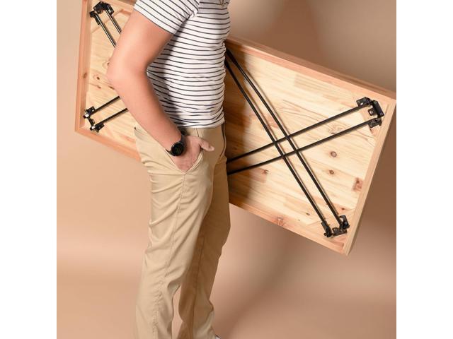 Sleekform Folding Desk Lightweight Portable Wood Table, Small Wooden Foldable No Assembly Required