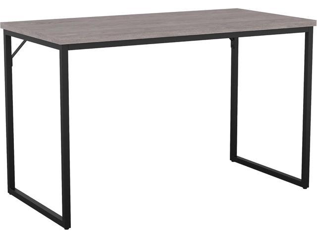 Martha Stewart Noah Home Office Parsons Desk in Gray Wood Grain with Oil Rubbed Bronze Metal Frame